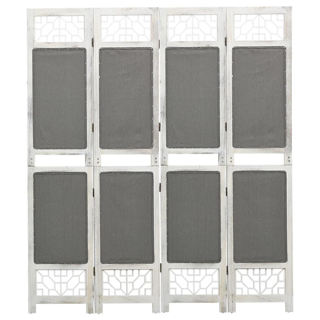 4-Panel Room Divider Grey 140x165 cm Fabric