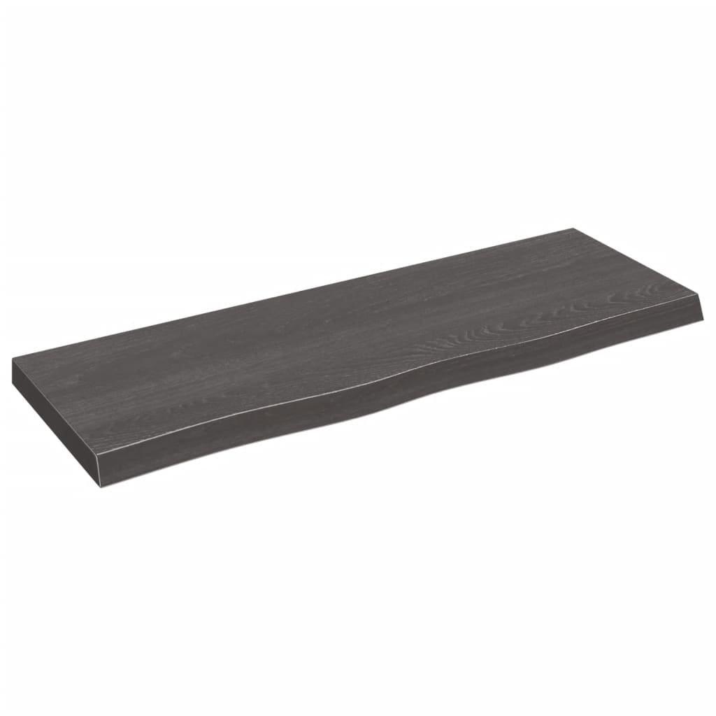 Wall Shelf Dark Grey 80x30x(2-4) cm Treated Solid Wood Oak