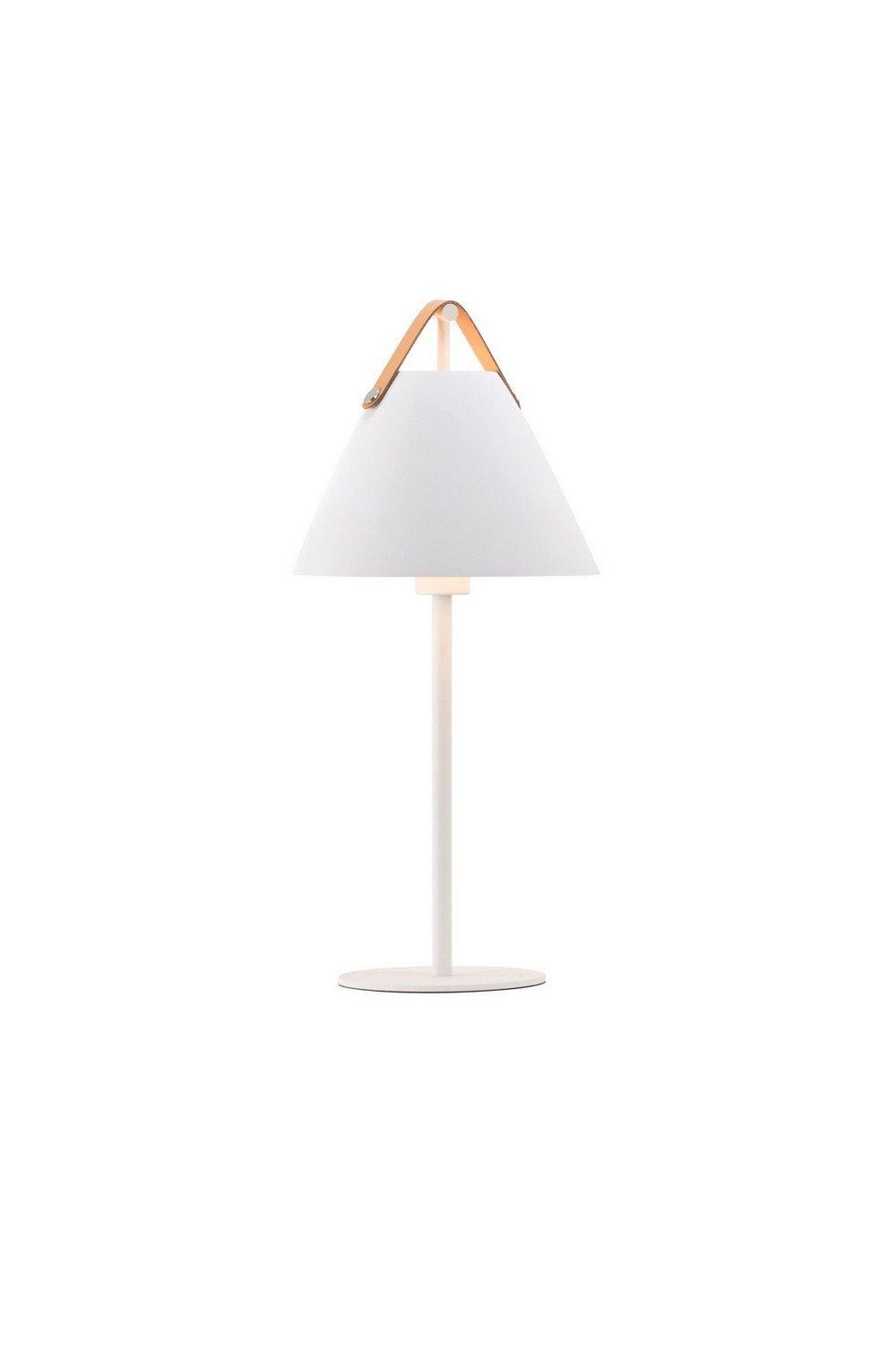 Strap Table Lamp with Round Tapered Shade White E27