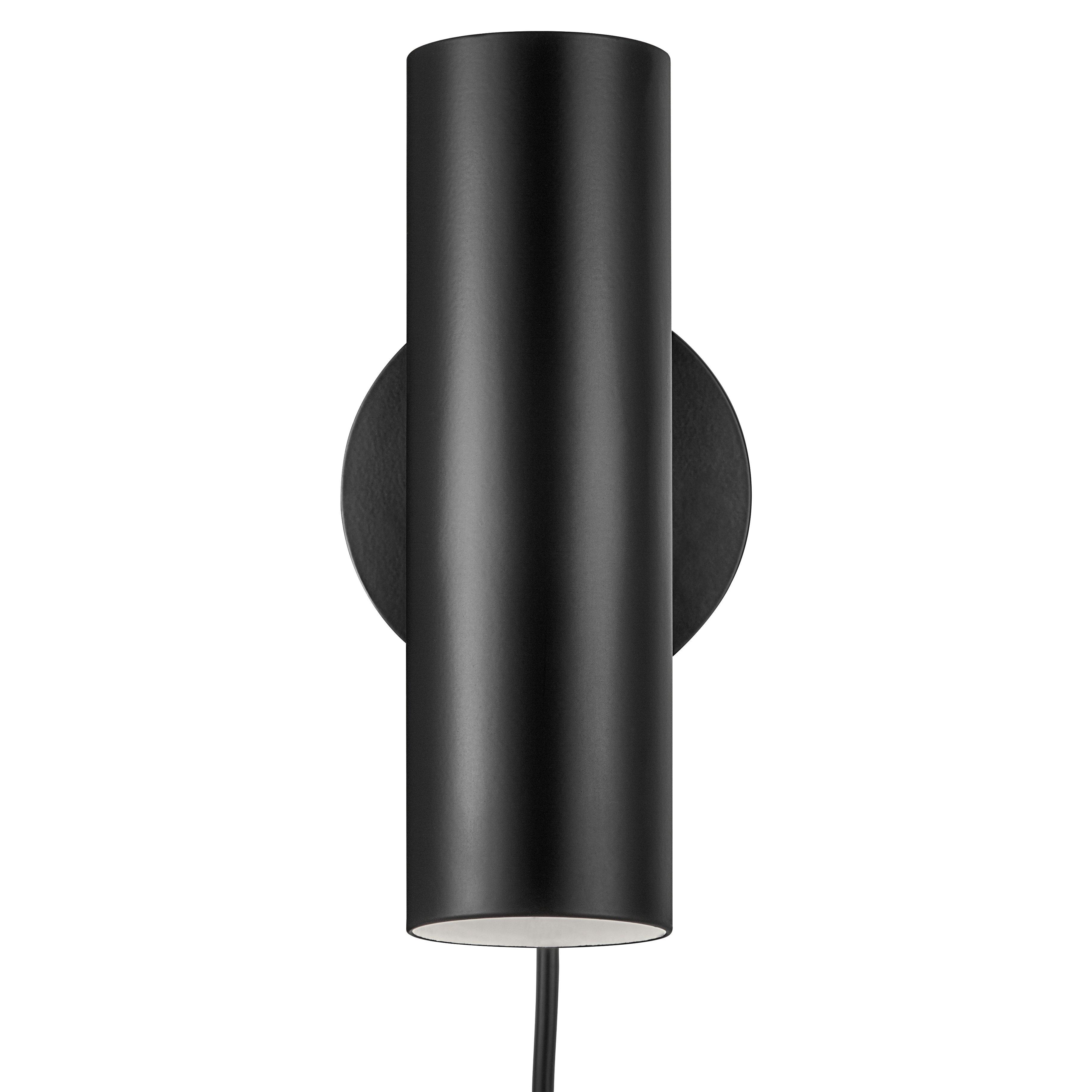 DFTP Mib 6 Tiltable Indoor Living Bedroom Metal Wall Light in Black (Diam) 10cm