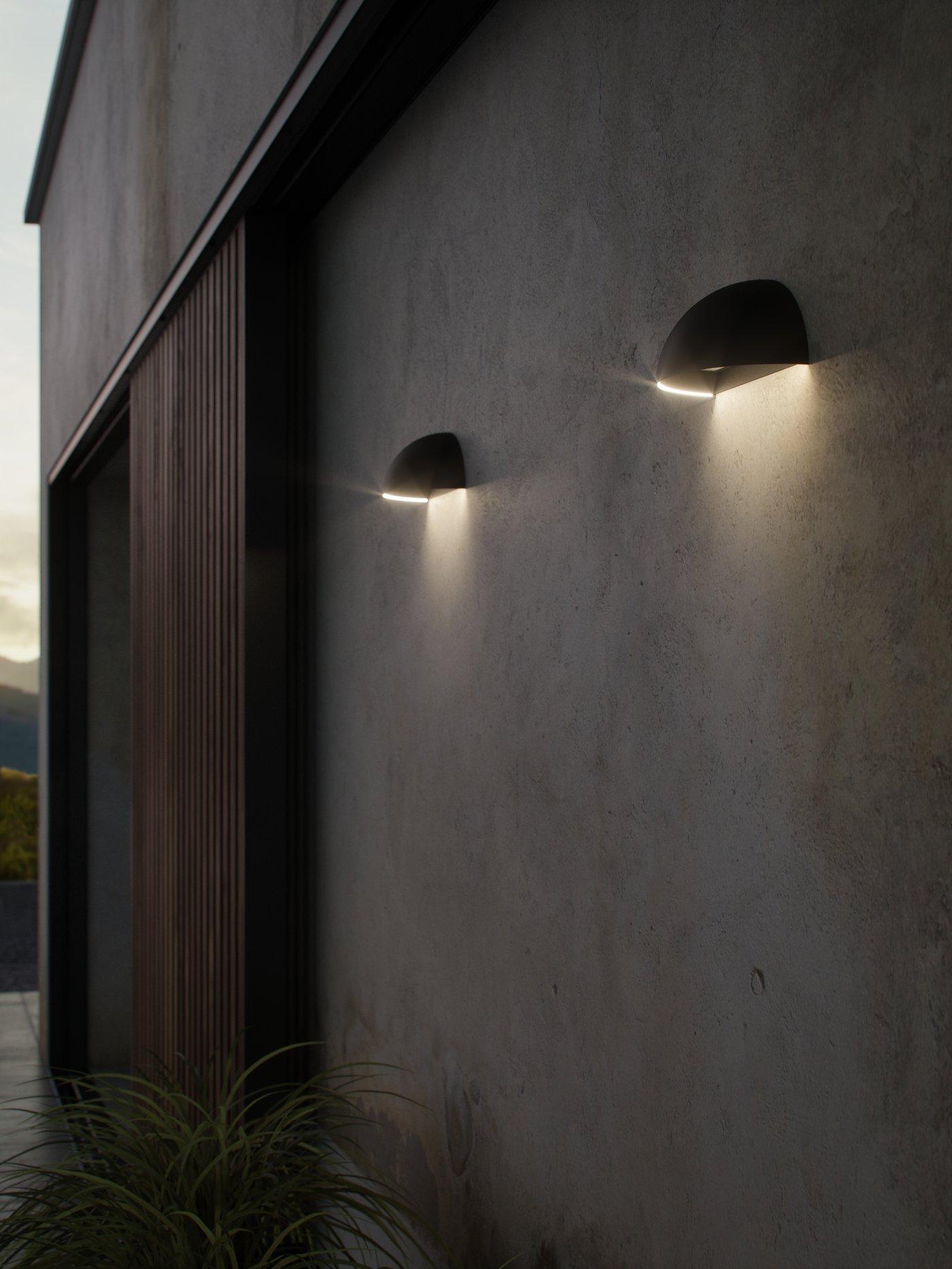 Arcus Outdoor Patio Terrace Smart Wall light in Black (Diam) 20cm
