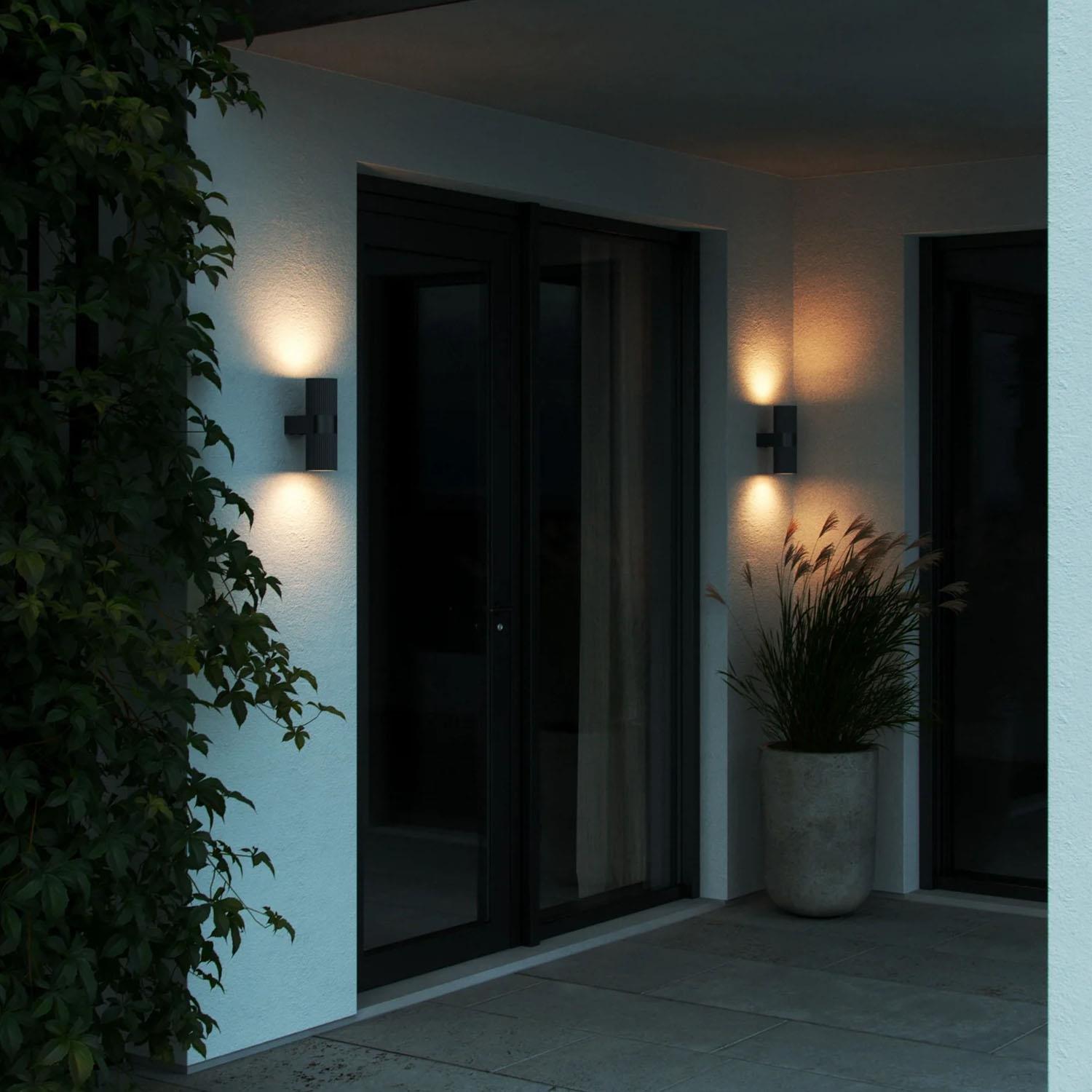 Kyklop Ripple Outdoor Wall Light in Black (Height) 25.4cm