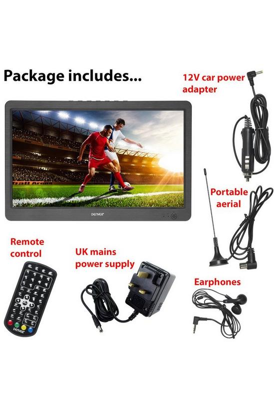 Denver 10" Rechargeable Small Portable TV with Freeview Mains Power or HDMI In 12 Volt Rechargeable Battery for Car 2
