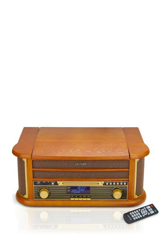 Denver 9-in-1 Retro Vintage Wooden Record Player with Speakers & Bluetooth 3 Speed Vinyl & Cassette with CD Player, DAB+ Radio 6