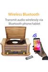 Denver 9-in-1 Retro Vintage Wooden Record Player with Speakers & Bluetooth 3 Speed Vinyl & Cassette with CD Player, DAB+ Radio thumbnail 2