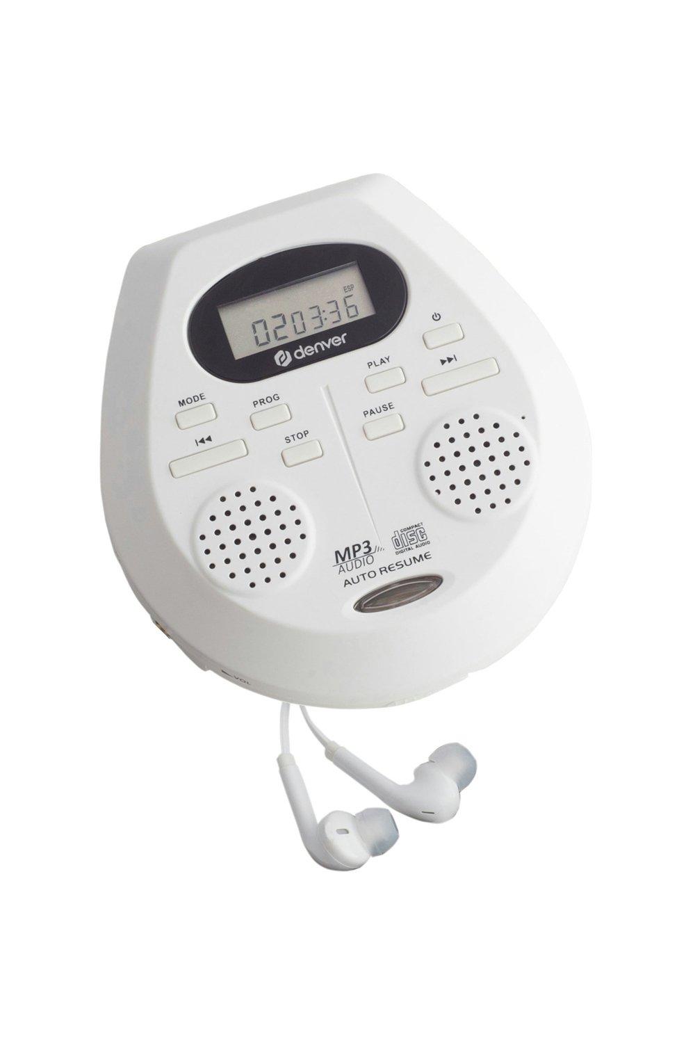 Denver 'DMP-395' Portable CD Player with Speakers CD Walkman MP3 & Audio Book|white