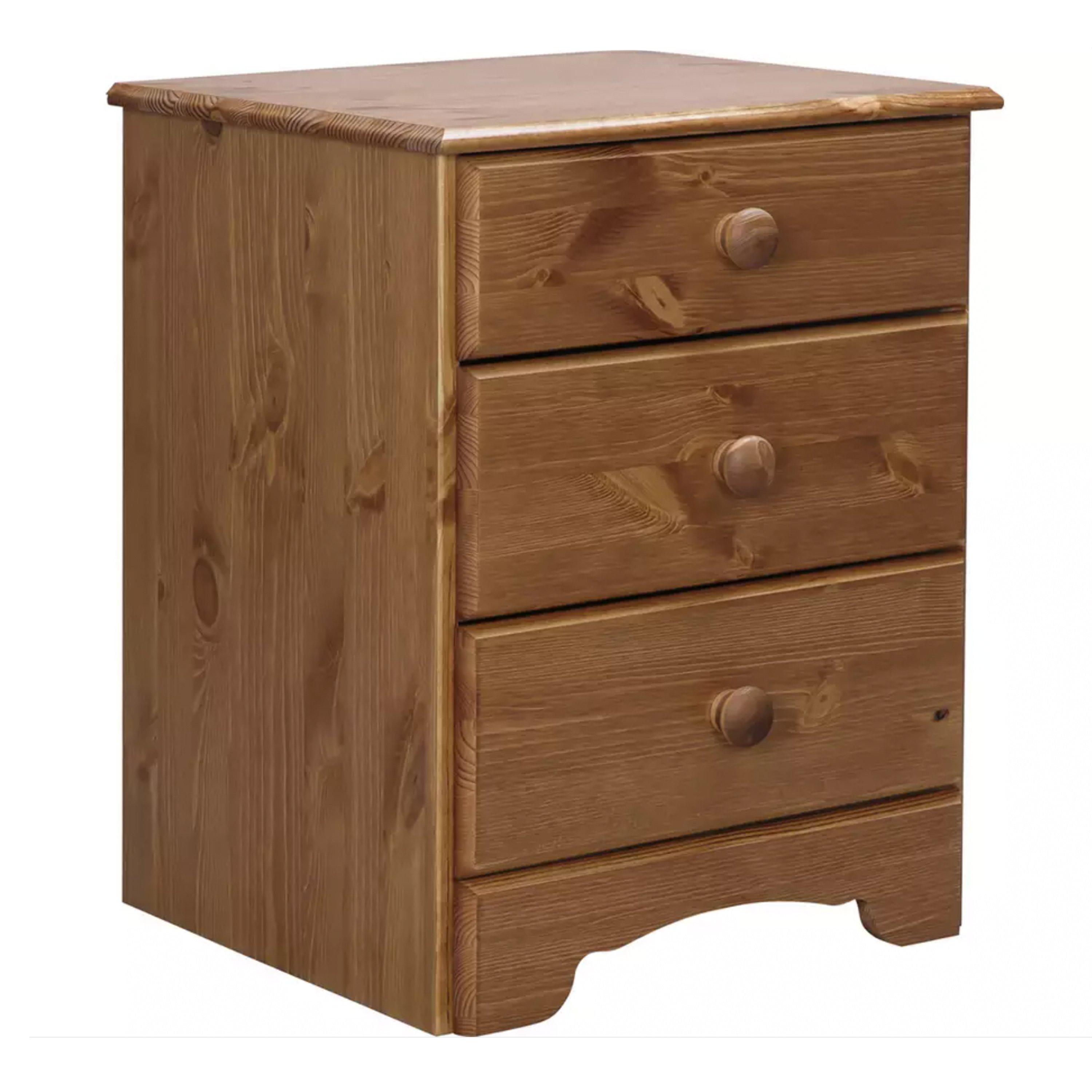 Durham Bedside Table 3 Drawers