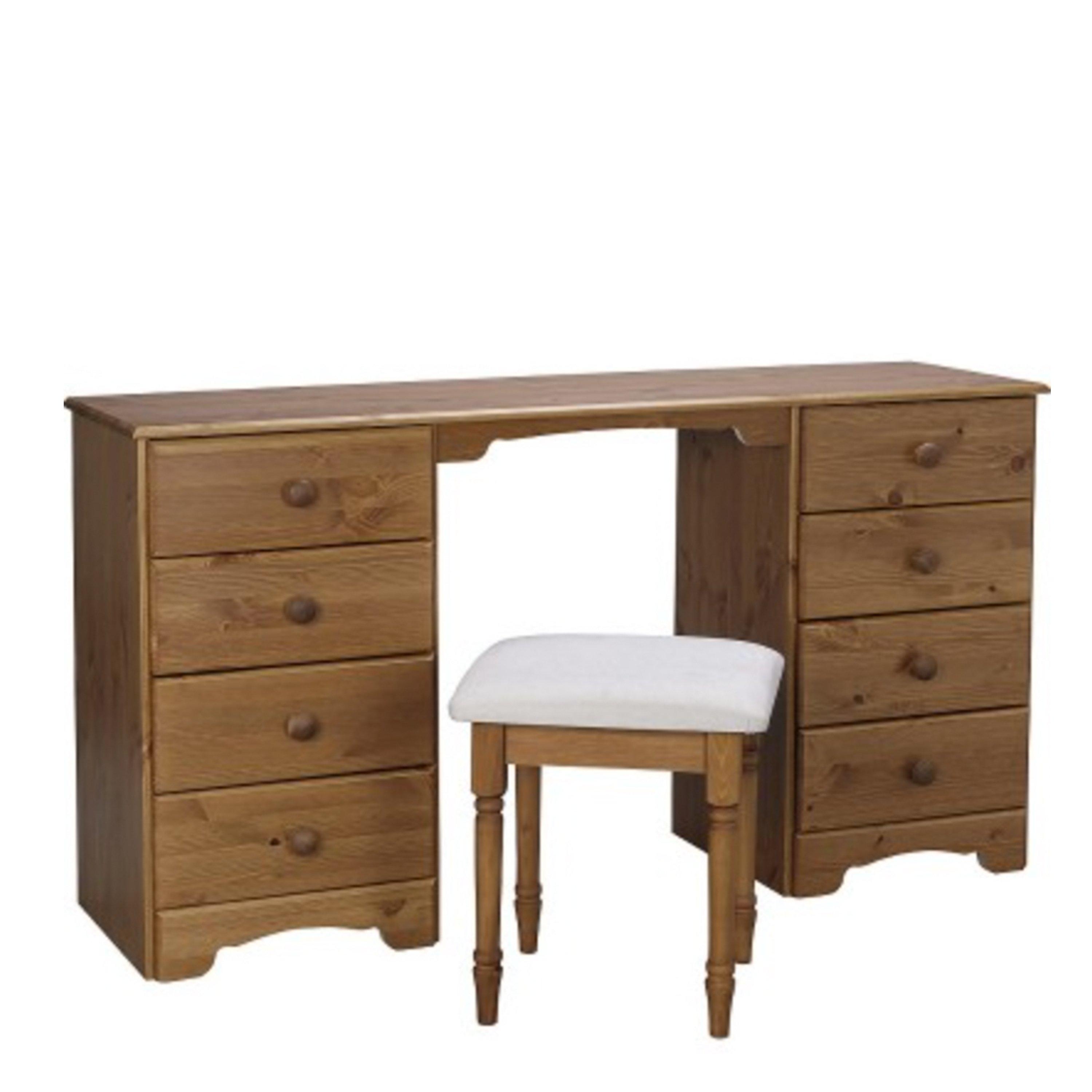 Durham Dressing Table 4+4 Drawers + chair