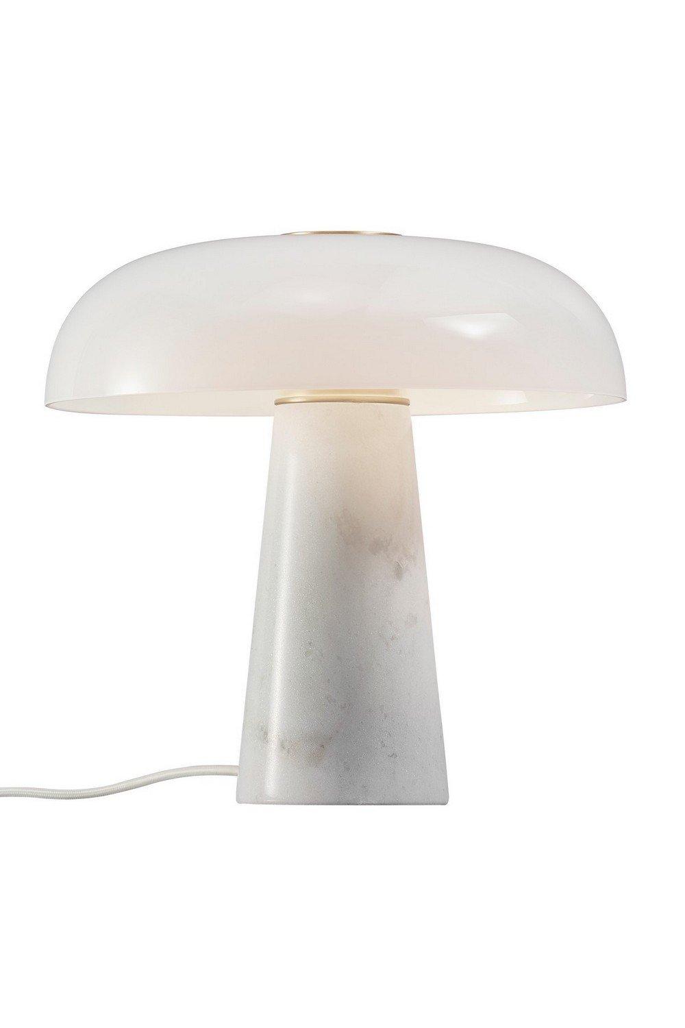 Glossy Domed Table Lamp Opal White E27
