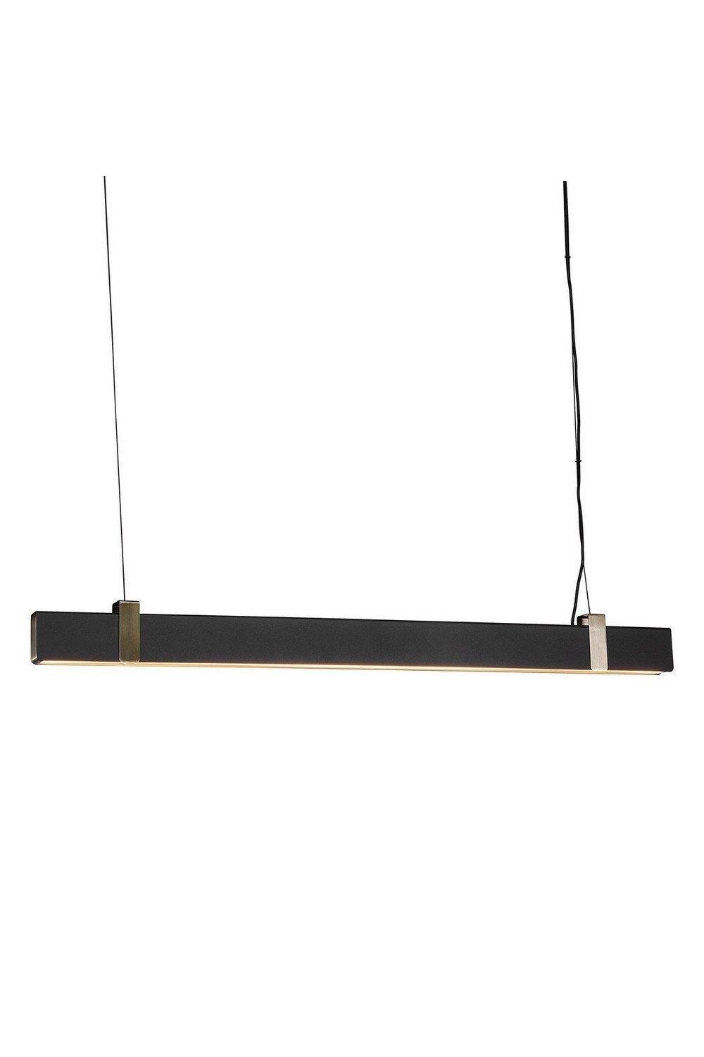 Lilt LED Dimmable Straight Bar Pendant Ceiling Light Black 2700K