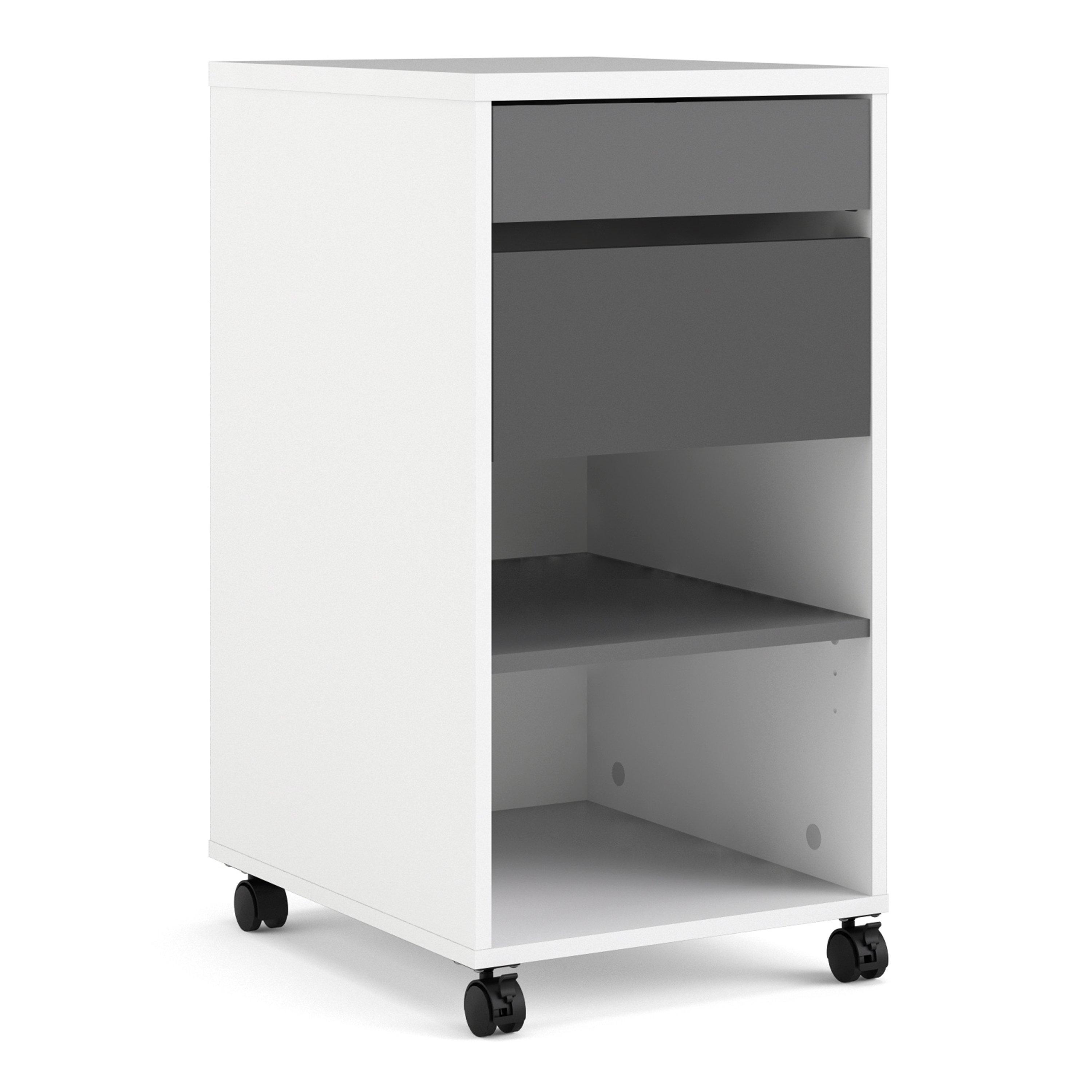 Function Plus Mobile File Cabinet 2 Drawers 1 shelf
