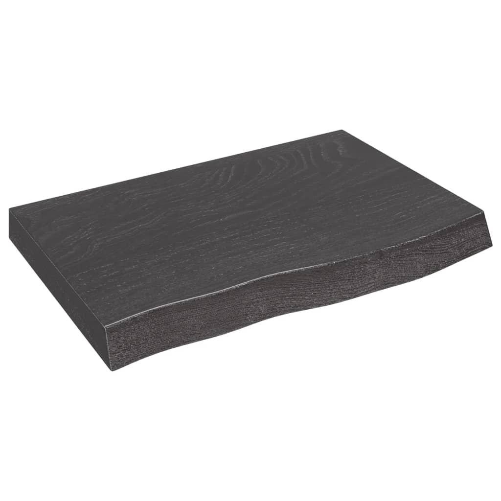 Wall Shelf Dark Grey 60x40x(2-6) cm Treated Solid Wood Oak