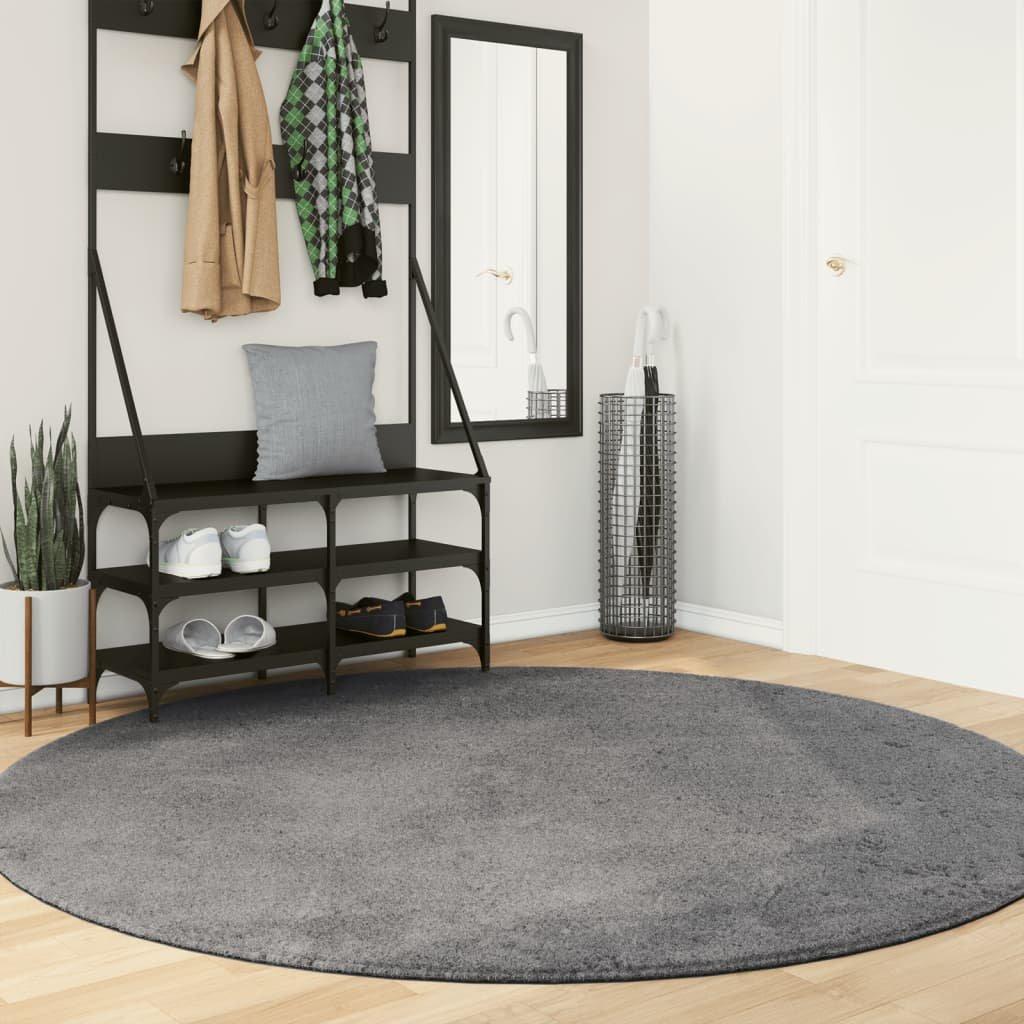 Rug Short Pile Soft and Washable Anthracite A~ 200 cm