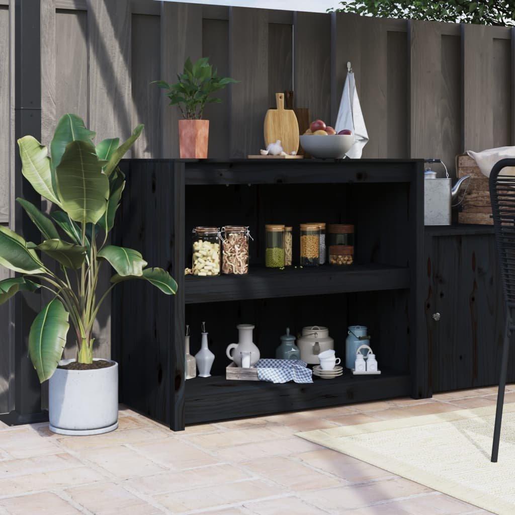 Outdoor Kitchen Cabinet Black 106x55x92 cm Solid Wood Pine