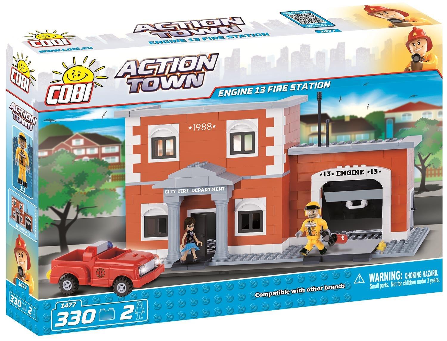 Cobi Fire Station With Patrol Vehicle Toy Building Blocks 330 Piece Compatible Age 5+