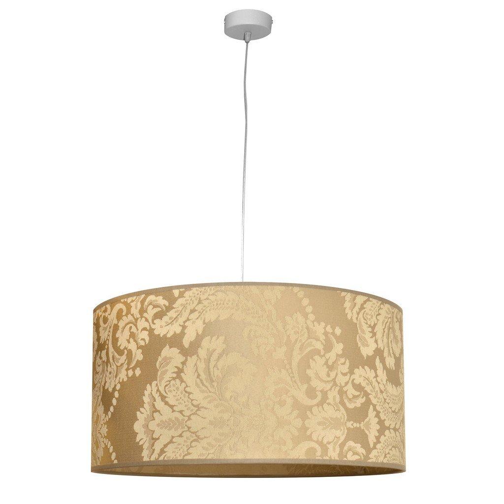 Abba Cylindrical Pendant Ceiling Light Gold White 40cm