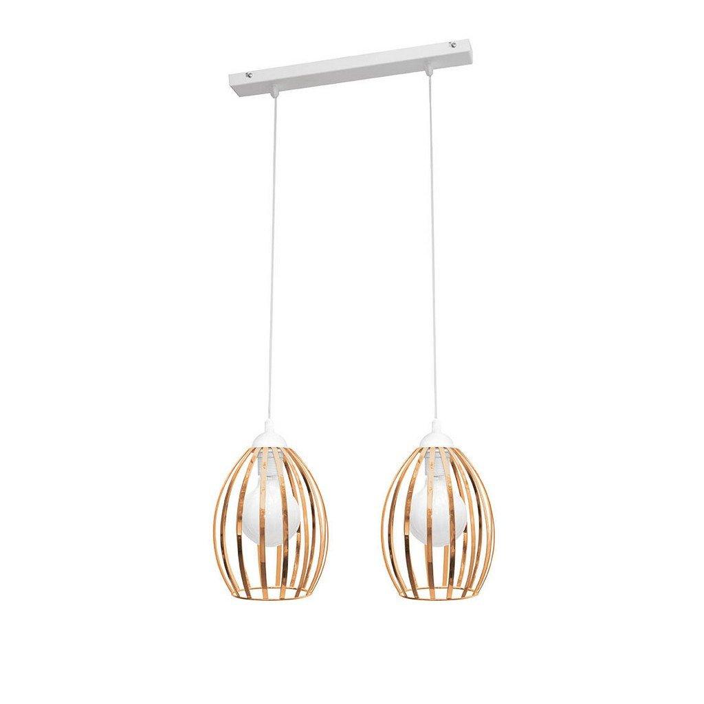 Dali Straight Bar Pendant Ceiling Light Copper White 50cm