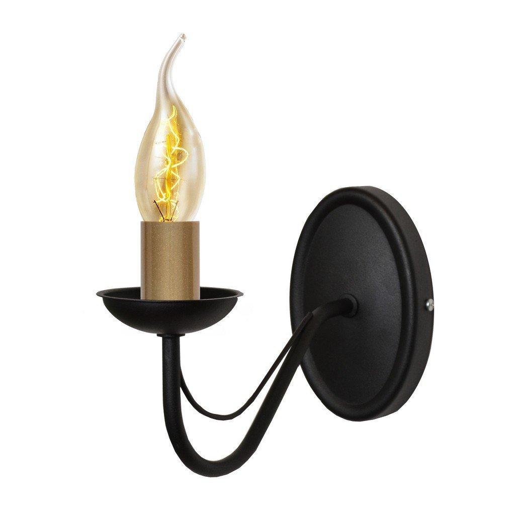 Malbo Candle Wall Lamp Black Patina 25cm