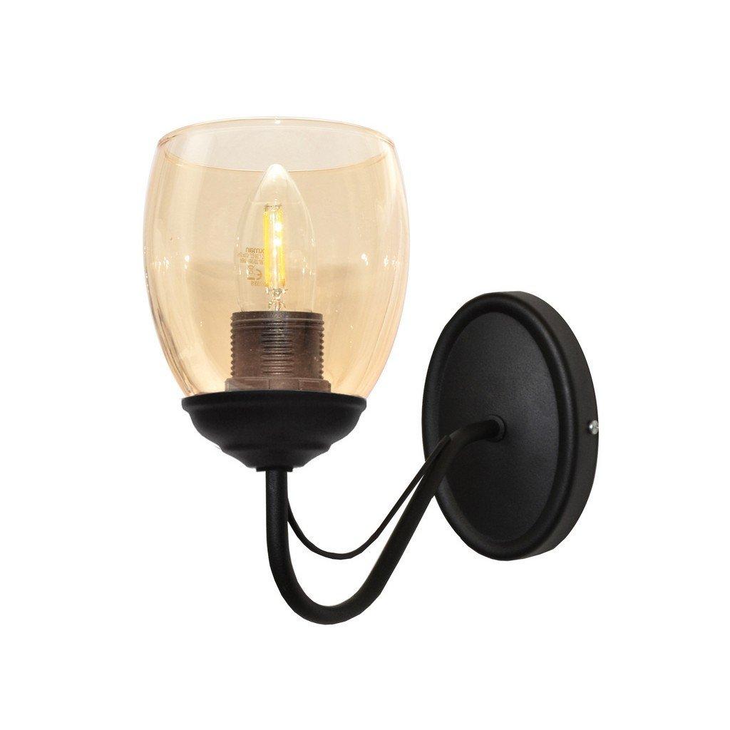 Allena Wall Lamp Black Amber 10cm