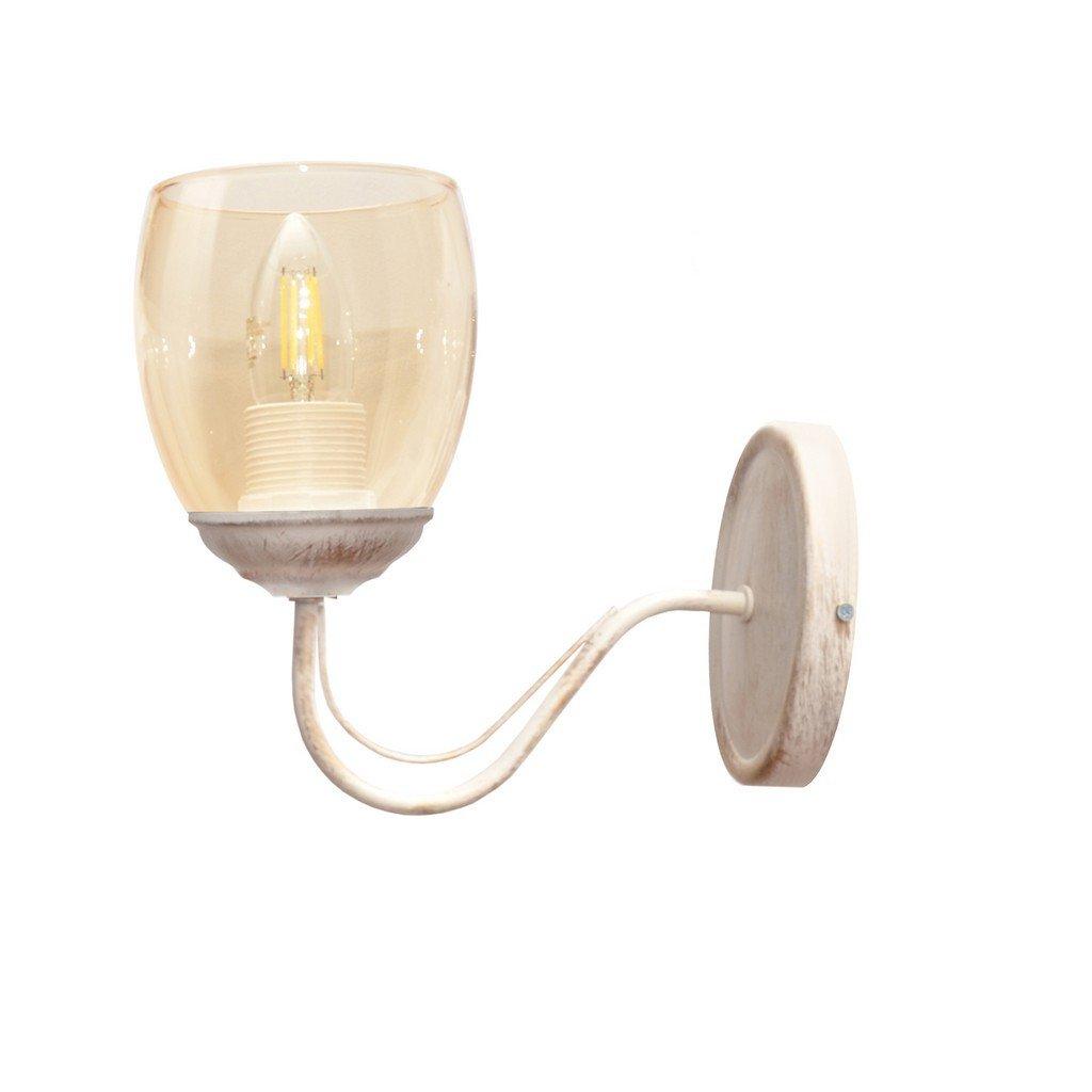 Allena Wall Lamp White Gold Amber 10cm