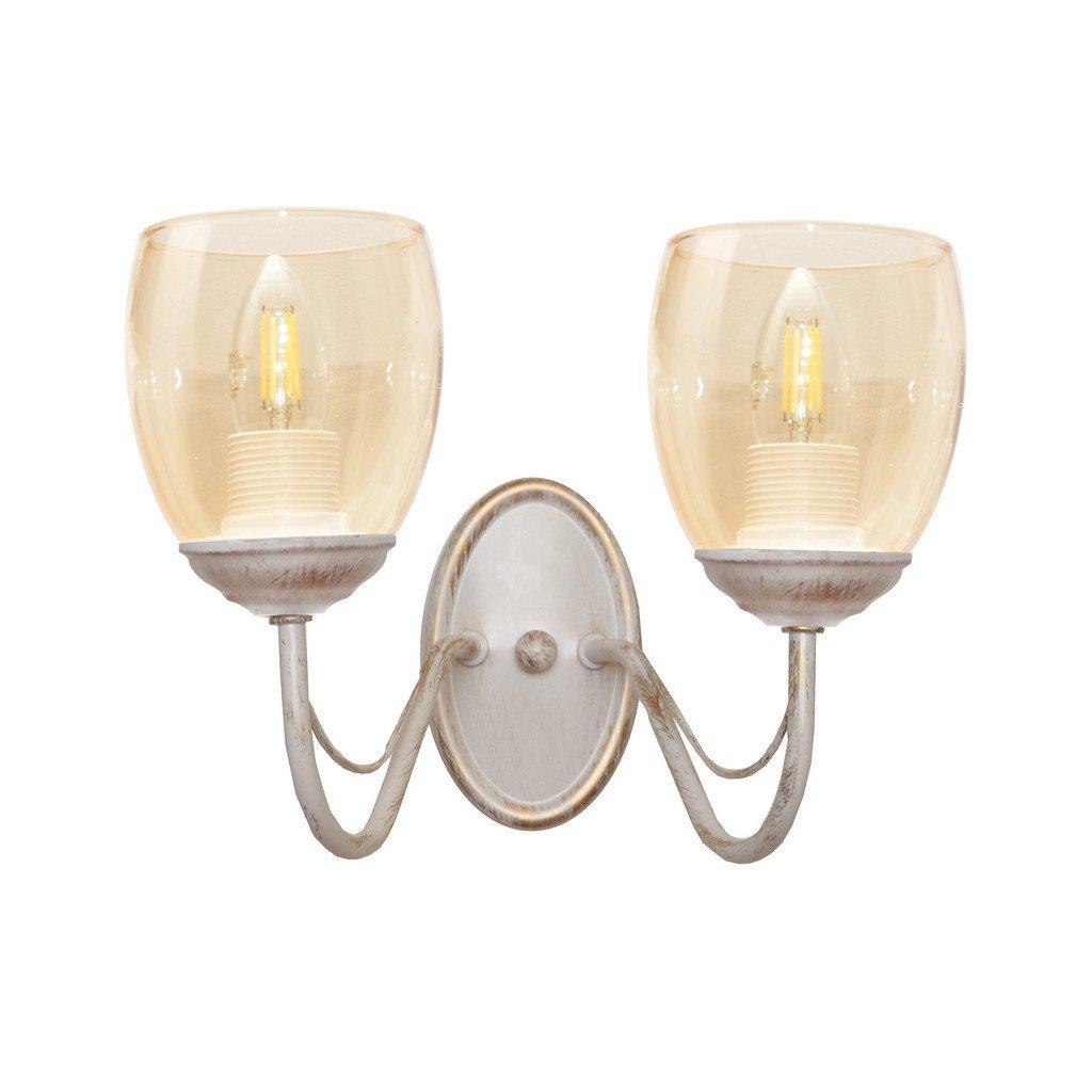 Allena Wall Lamp White Gold Amber 27cm