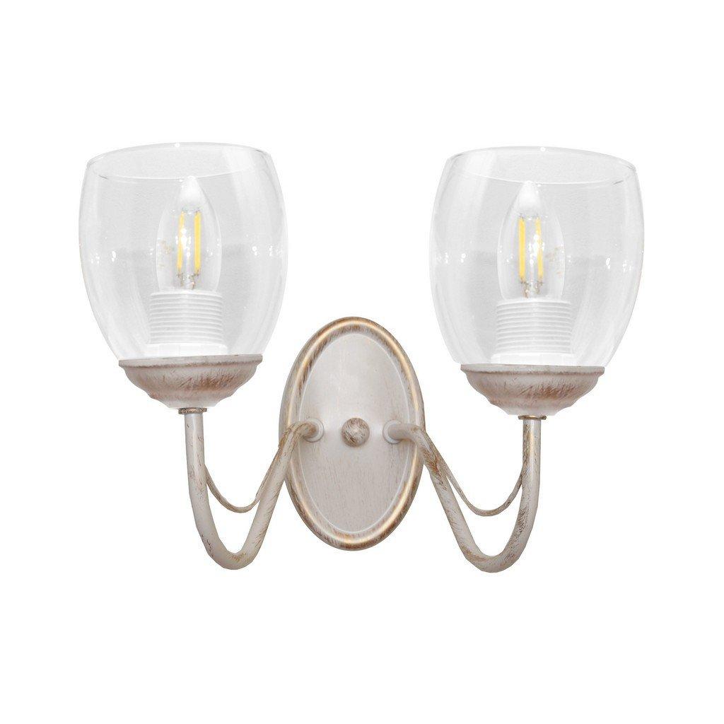 Allena Wall Lamp White Gold Transparent 27cm