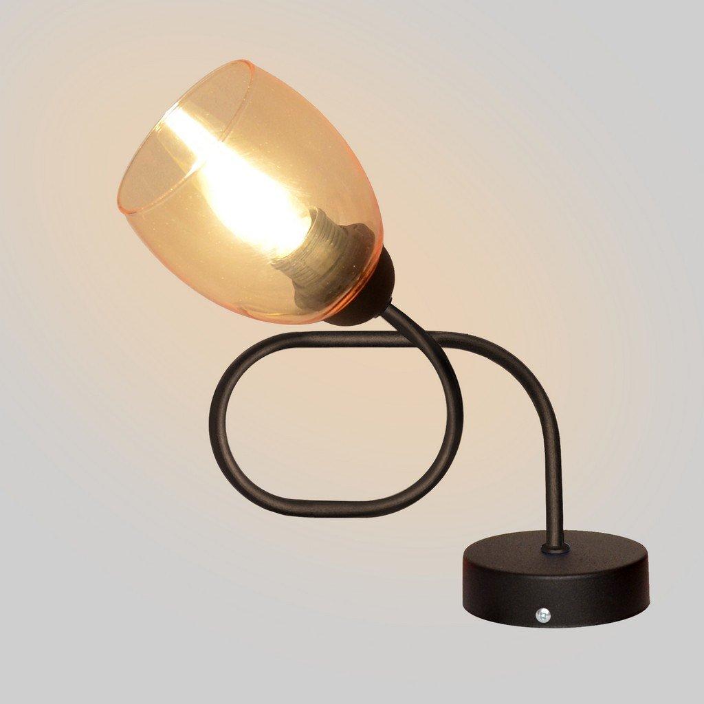 Marietta Table Lamp Black Amber 22cm