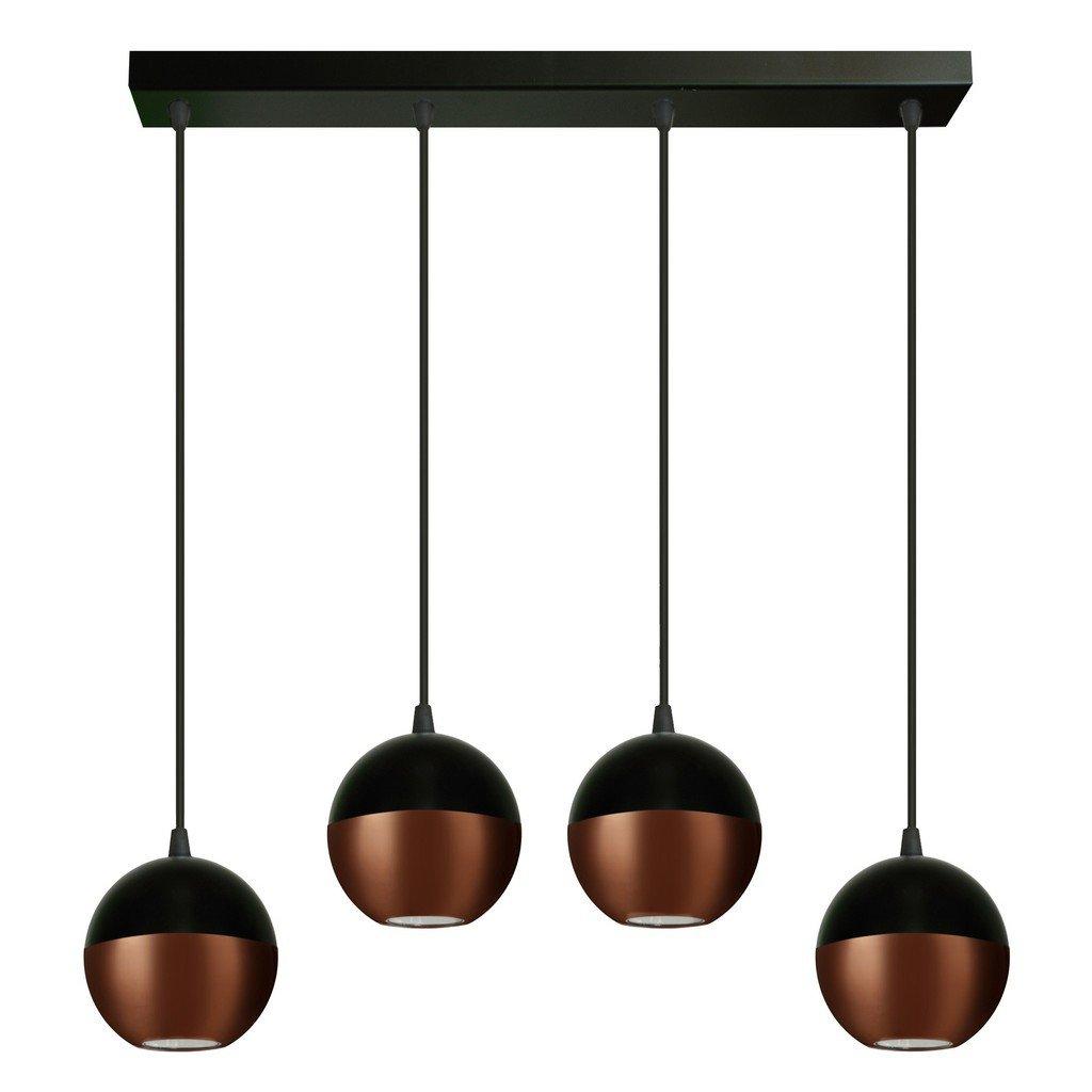 Midway Straight Bar Pendant Ceiling Light Black Copper 60cm