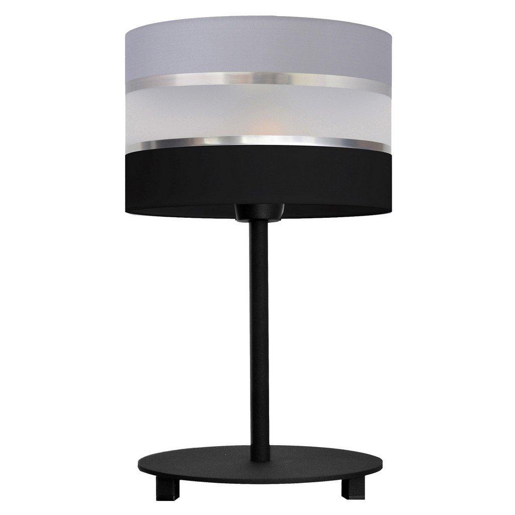 Helen Table Lamp With Round Shade Grey Silver Black 20cm
