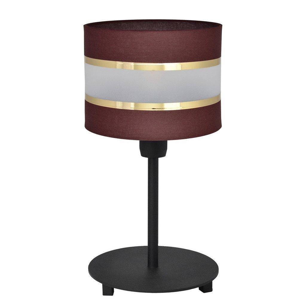 Helen Table Lamp With Round Shade Brown Gold Black 20cm