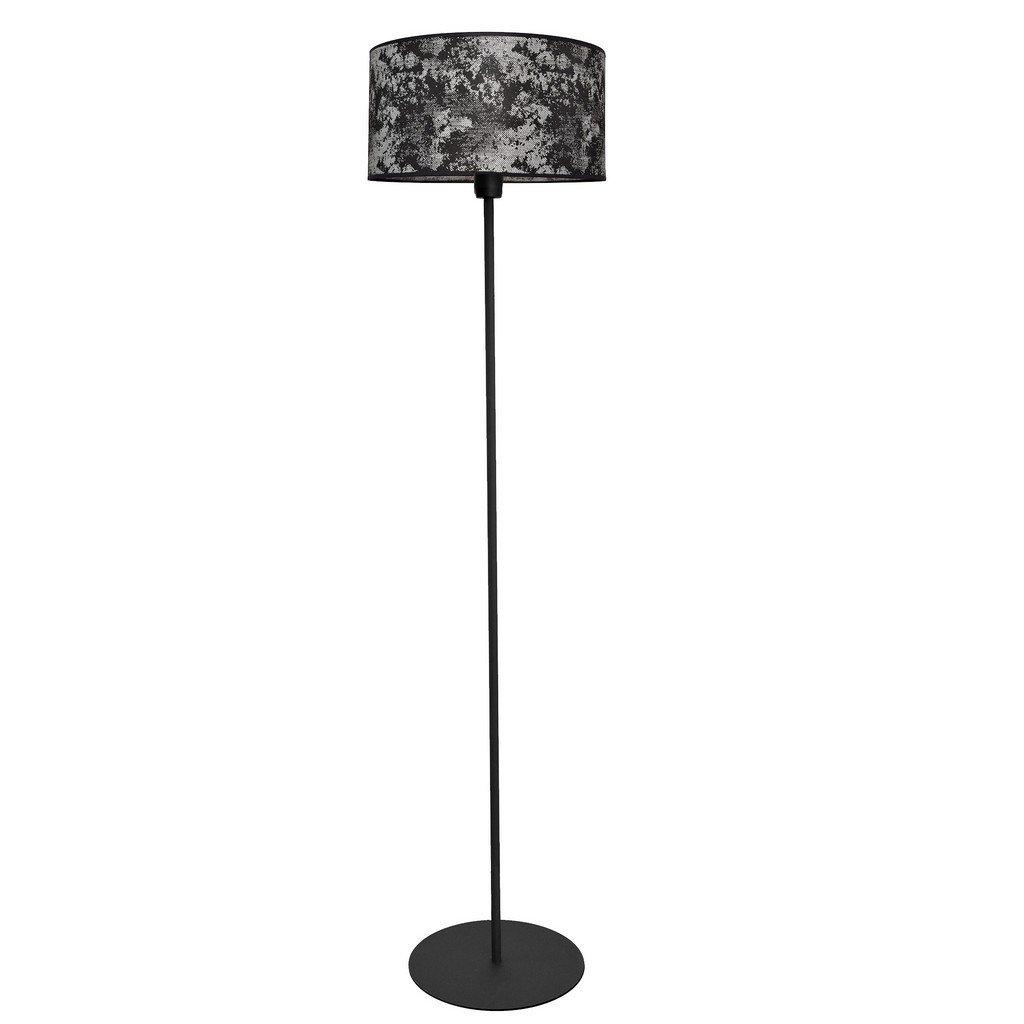 Abba Floor Lamp With Shade Black Silver 40cm