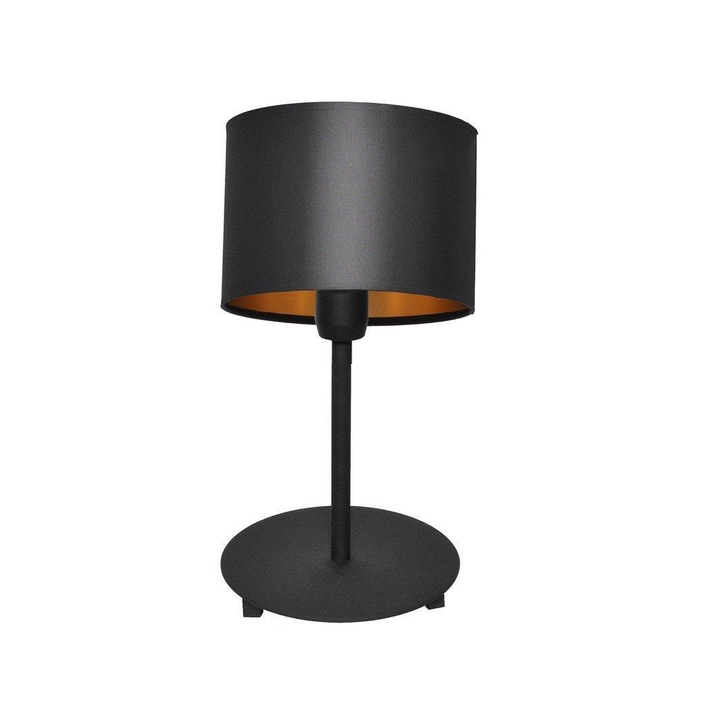 Alba Table Lamp With Round Shade Black Gold 20cm
