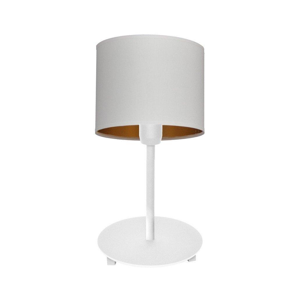 Alba Table Lamp With Round Shade White Gold 20cm