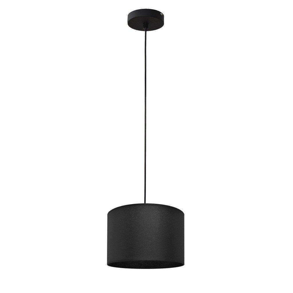Alba Cylindrical Pendant Ceiling Light Black 20cm
