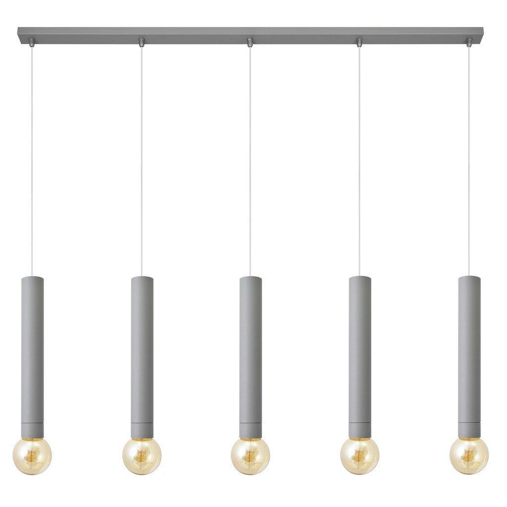 Tuba Straight Bar Pendant Ceiling Light Grey 120cm