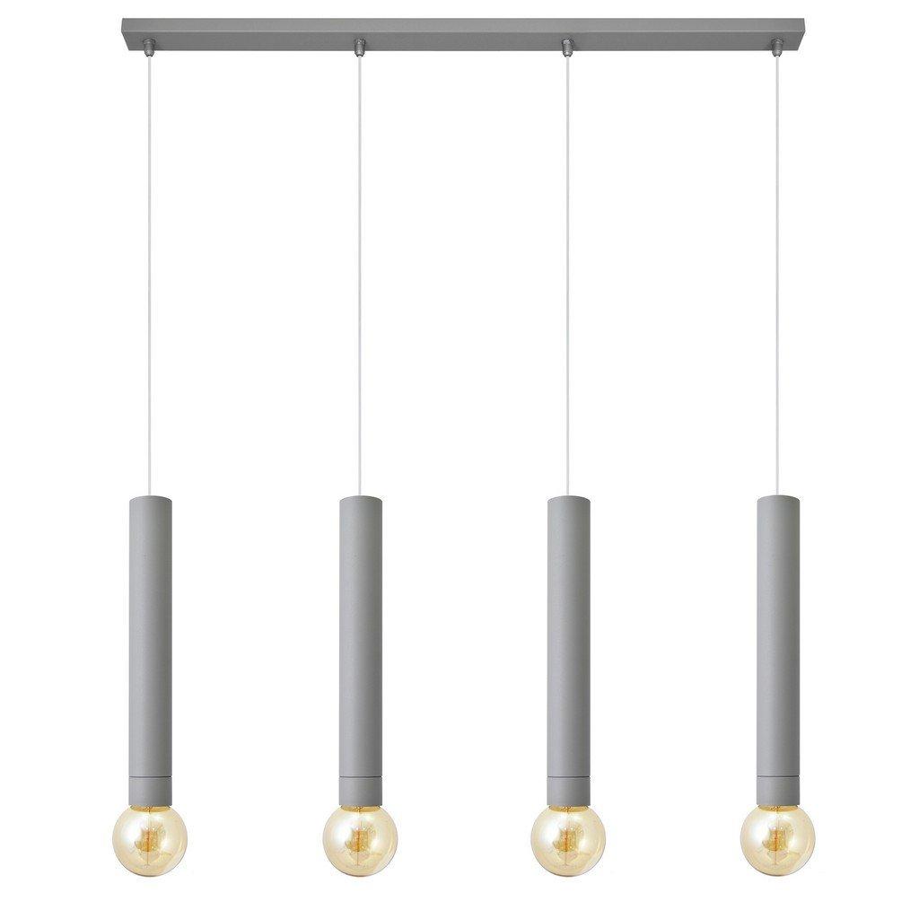 Tuba Straight Bar Pendant Ceiling Light Grey 100cm