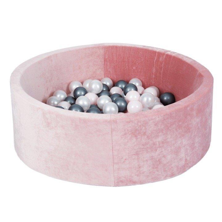 Misioo - Velvet Ball Pit Round Pink + 200 balls