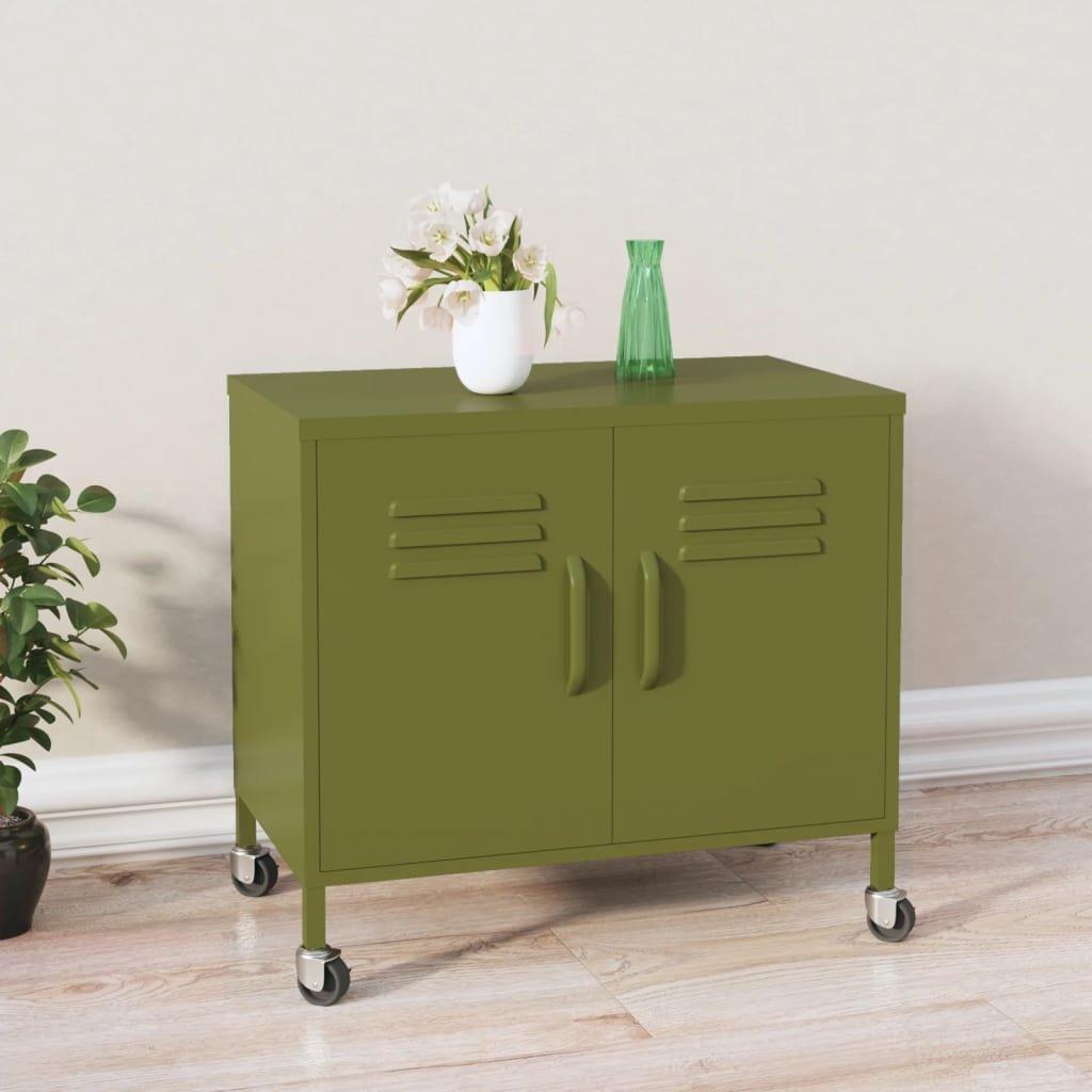 Storage Cabinet Olive Green 60x35x56 cm Steel