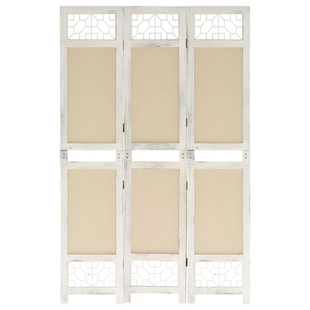 3-Panel Room Divider Cream 105x165 cm Fabric