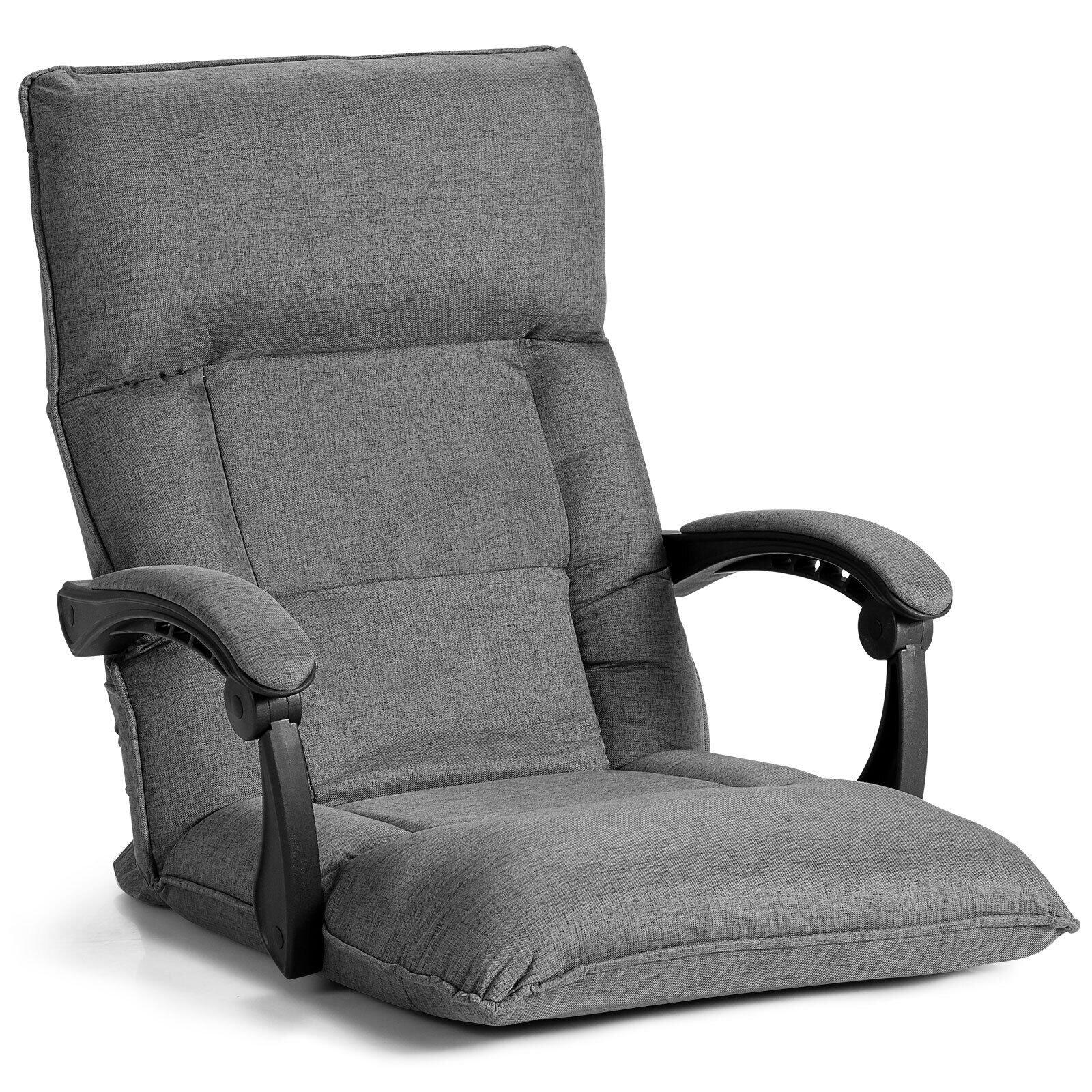 Adjustable Floor Chair Gaming Floor Chair Lazy Sofa W/ Linkage Armrest