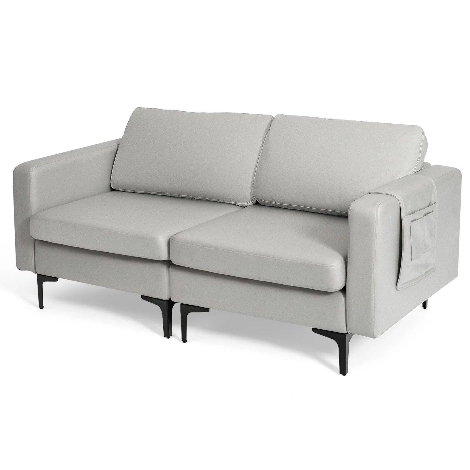 Modern Sofa Couch Loveseat 2-3-Seater Sofa Seat Upholstered Padded Cushions