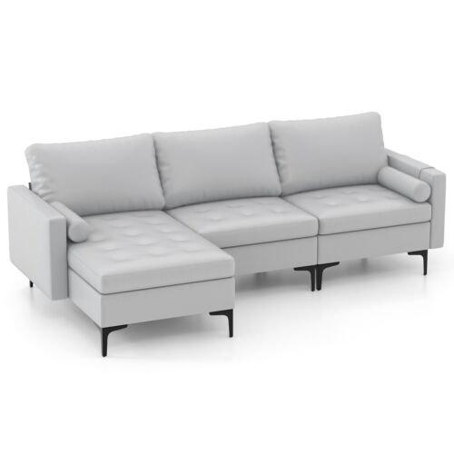 Modular Sectional Sofa Loveseat 2-3-Seater Sofa Seat L-Shaped Padded Cushions