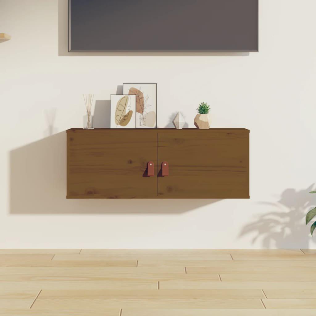 Wall Cabinet Honey Brown 80x30x30 cm Solid Wood Pine
