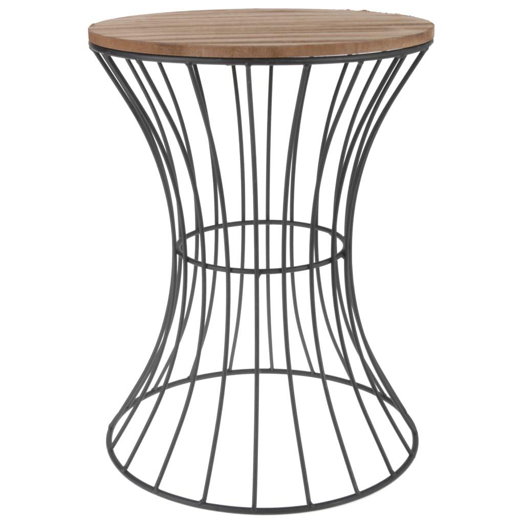 H&S Collection Side Table Metal Beige