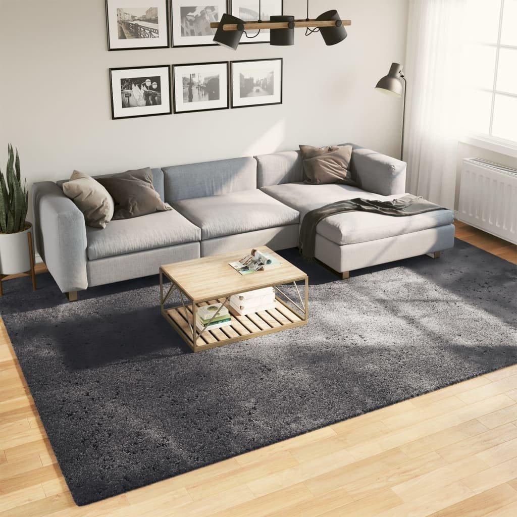 Rug Short Pile Soft and Washable Anthracite 240x340 cm