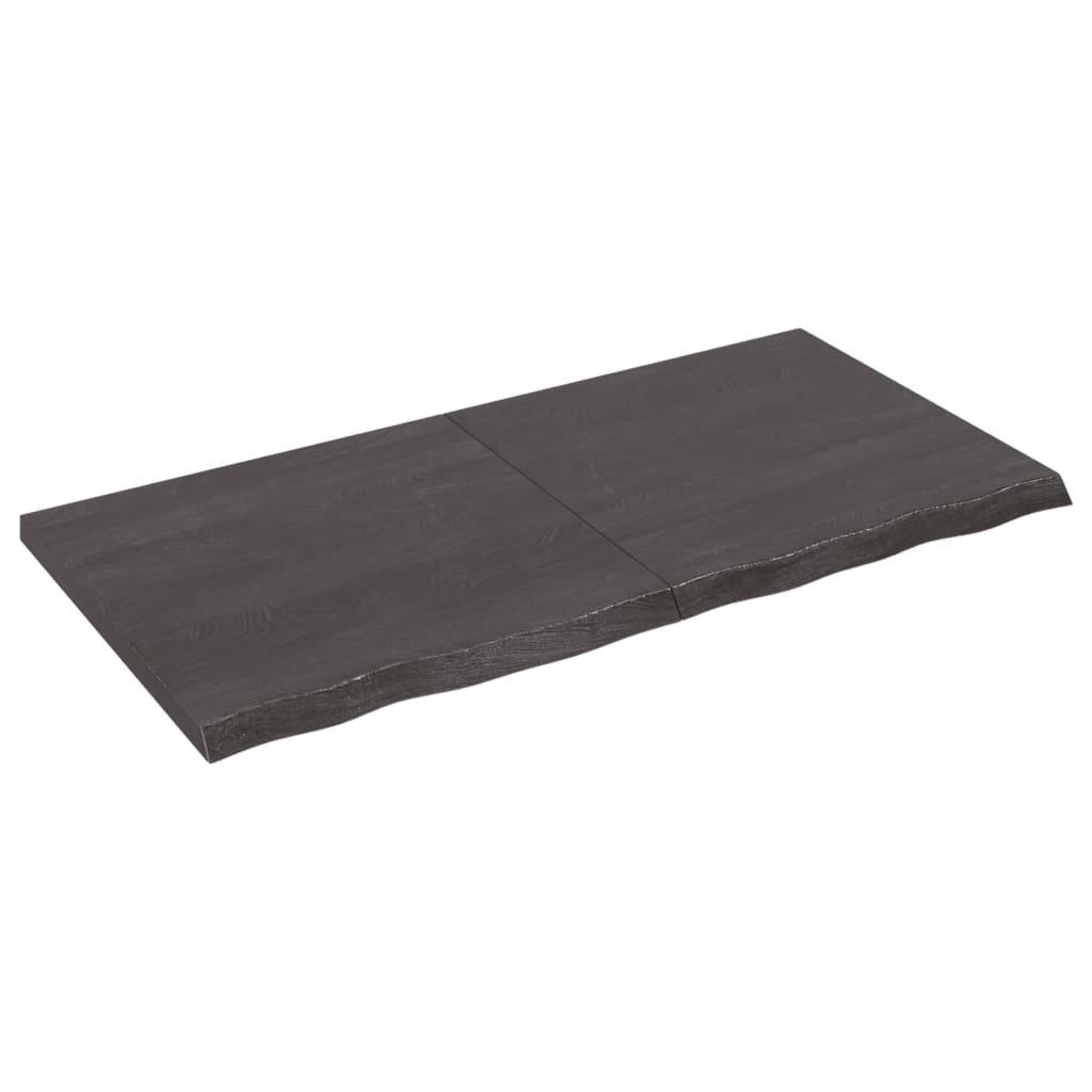 Wall Shelf Dark Grey 120x60x(2-4) cm Treated Solid Wood Oak