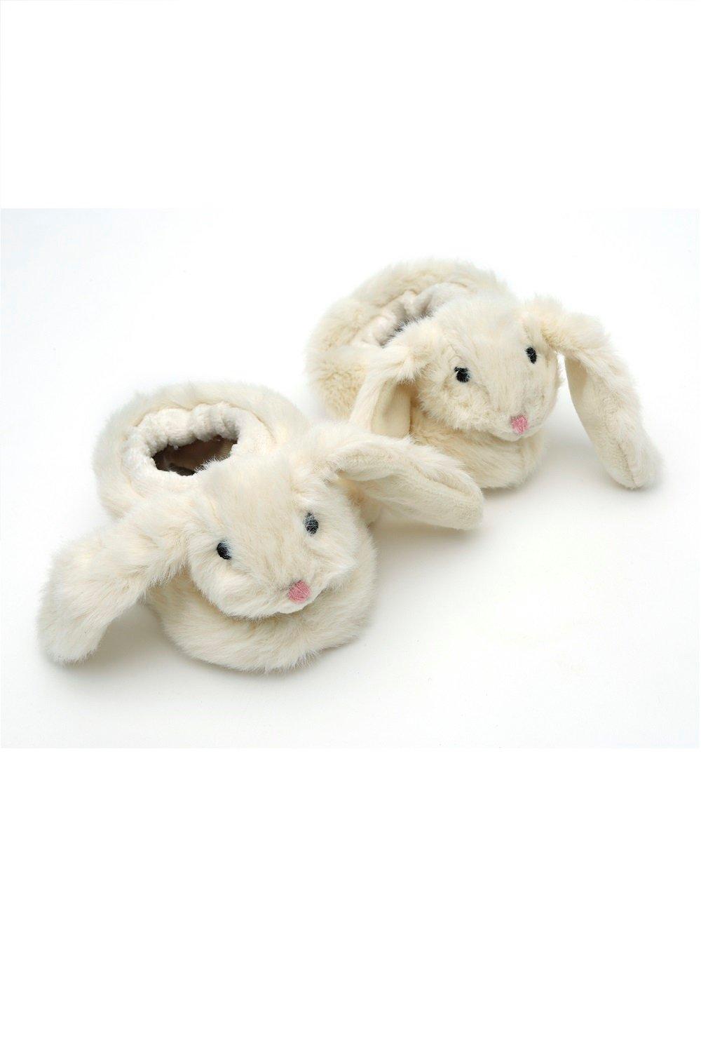 Bunny Baby Slippers Cream 0-6 months