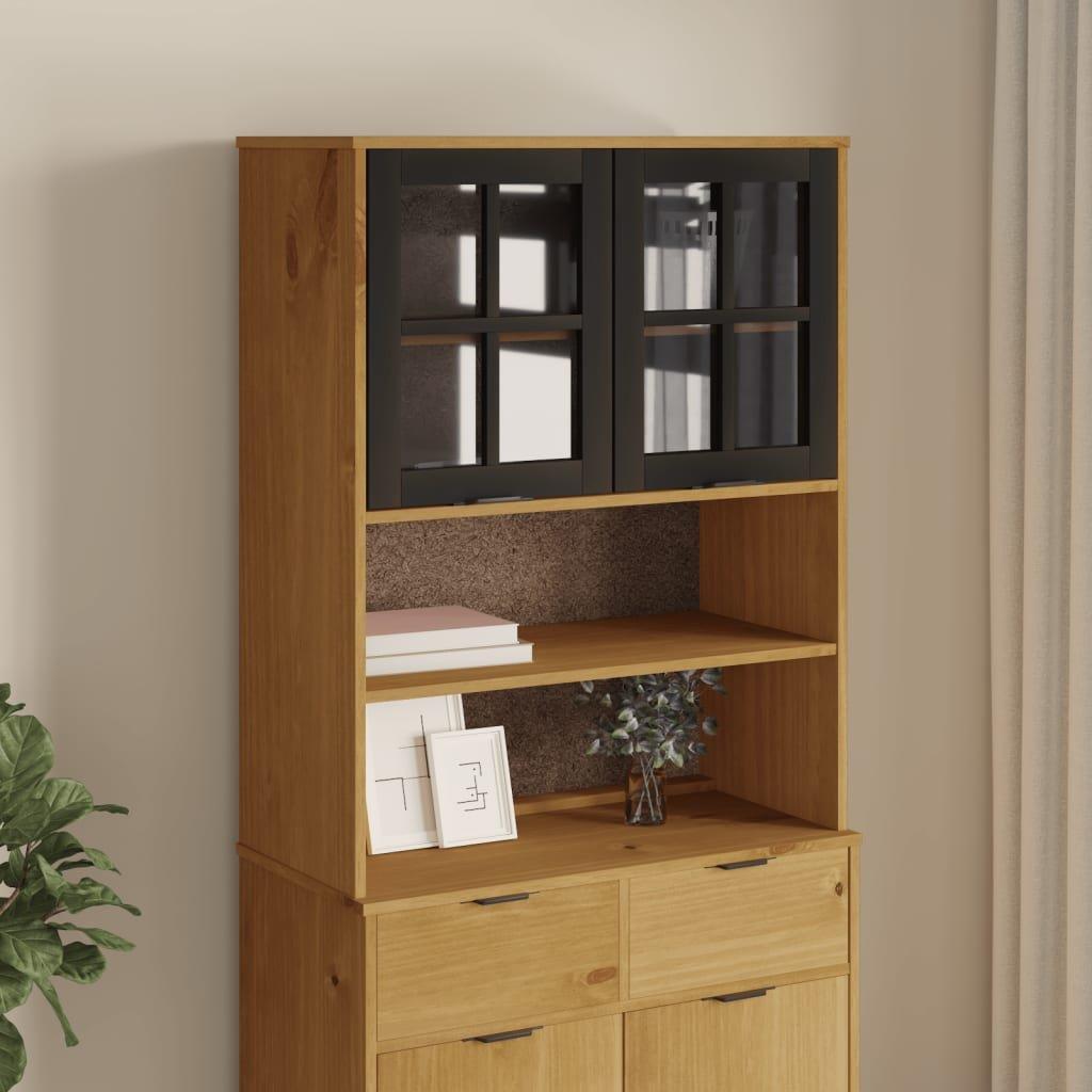 Top for Highboard with Glass Doors FLAM Solid Wood Pine