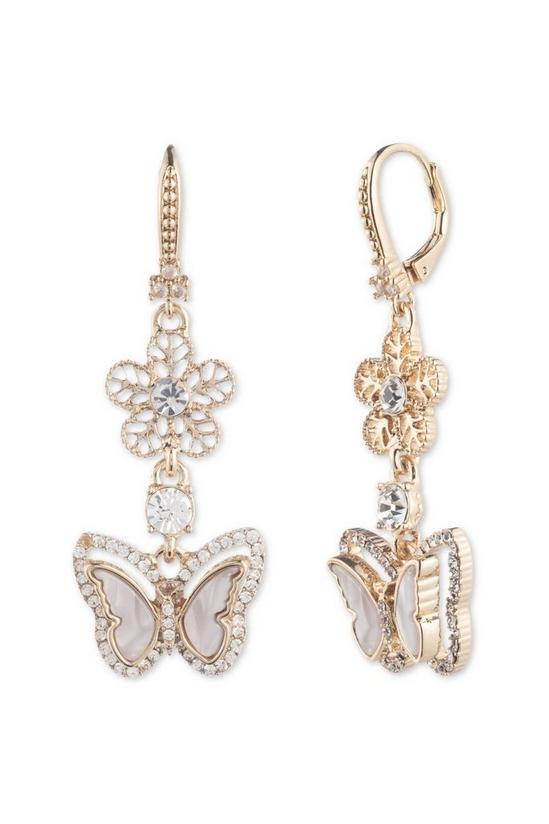 Marchesa Pe Butterfly Dbl Drop-Gold/mop Fashion Earrings - 16G00298 1