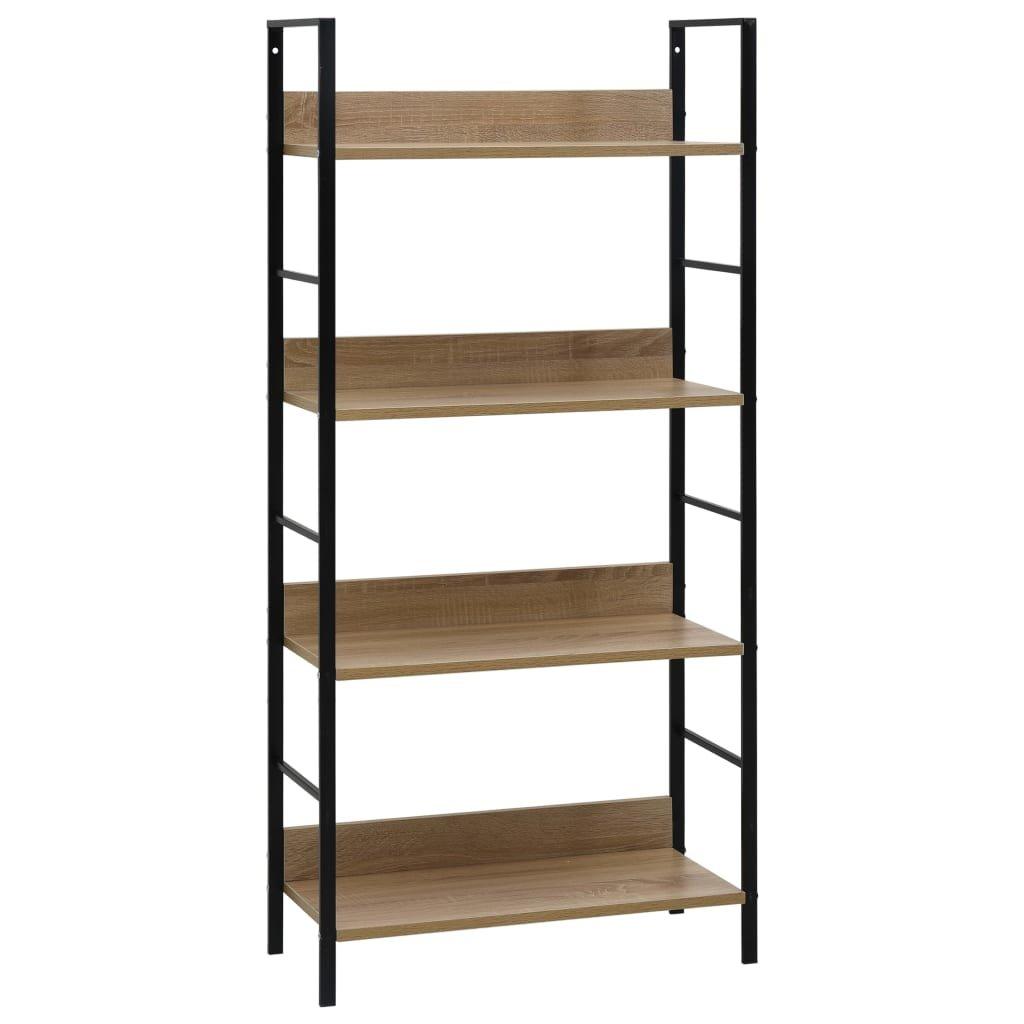 4-Layer Book Shelf Oak 60x27.6x124.5 cm Engineered Wood